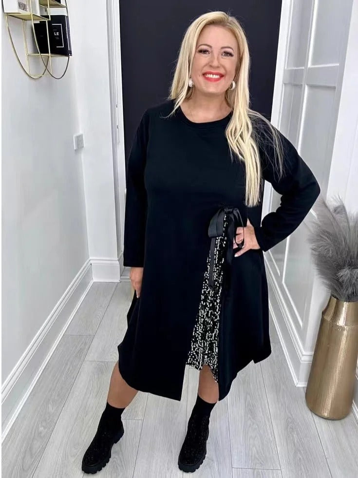 Serena Delmorri™ Flitrové večerní šaty s rozparkem po boku
