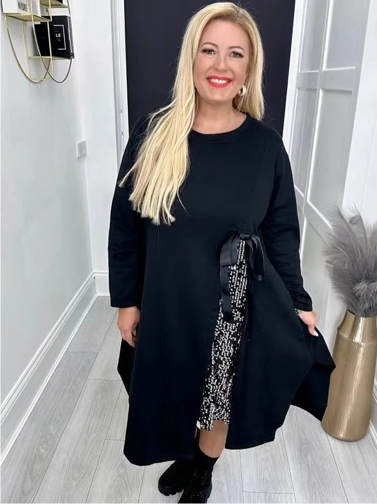 Serena Delmorri™ Flitrové večerní šaty s rozparkem po boku