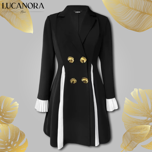 Serena Lanza™ Blazer s dvouřadým zapínáním a plisovanými detaily