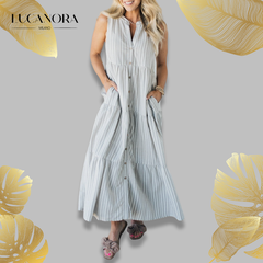 Taylor Lee™️ Pruhované šaty s výstřihem do V