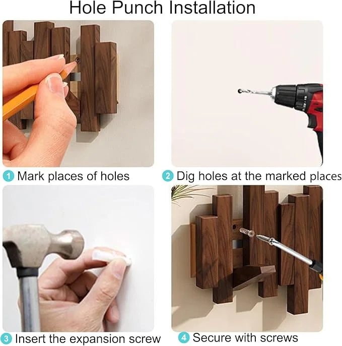 TimberHook™ Nástěnný dřevěný věšák