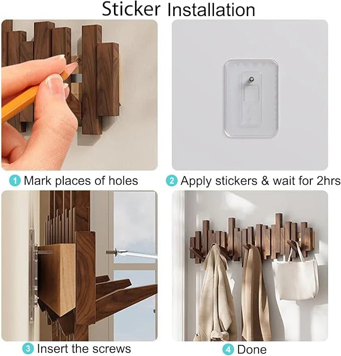 TimberHook™ Nástěnný dřevěný věšák