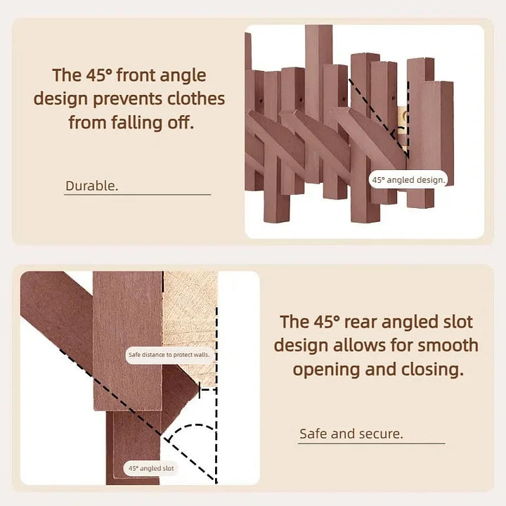 TimberHook™ Nástěnný dřevěný věšák