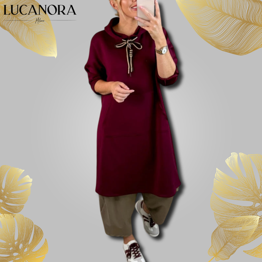 Vilma Bonito™ Dámské oversized mikinové šaty s kapsami