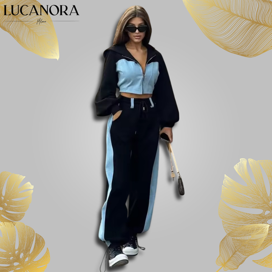 Viviana Franza™ Dvoudílná sportovní souprava s patchworkovým designem