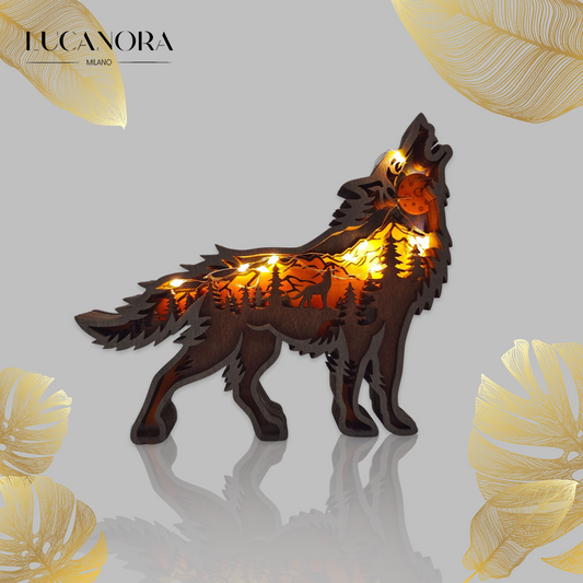 WoodyArt™️ Dřevěná vánoční LED dekorace se zvířecím motivem