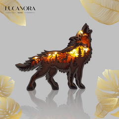 WoodyArt™️ Dřevěná vánoční LED dekorace se zvířecím motivem