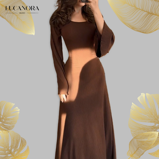Xènia™ Ležérní a elegantní dlouhé pletené šaty