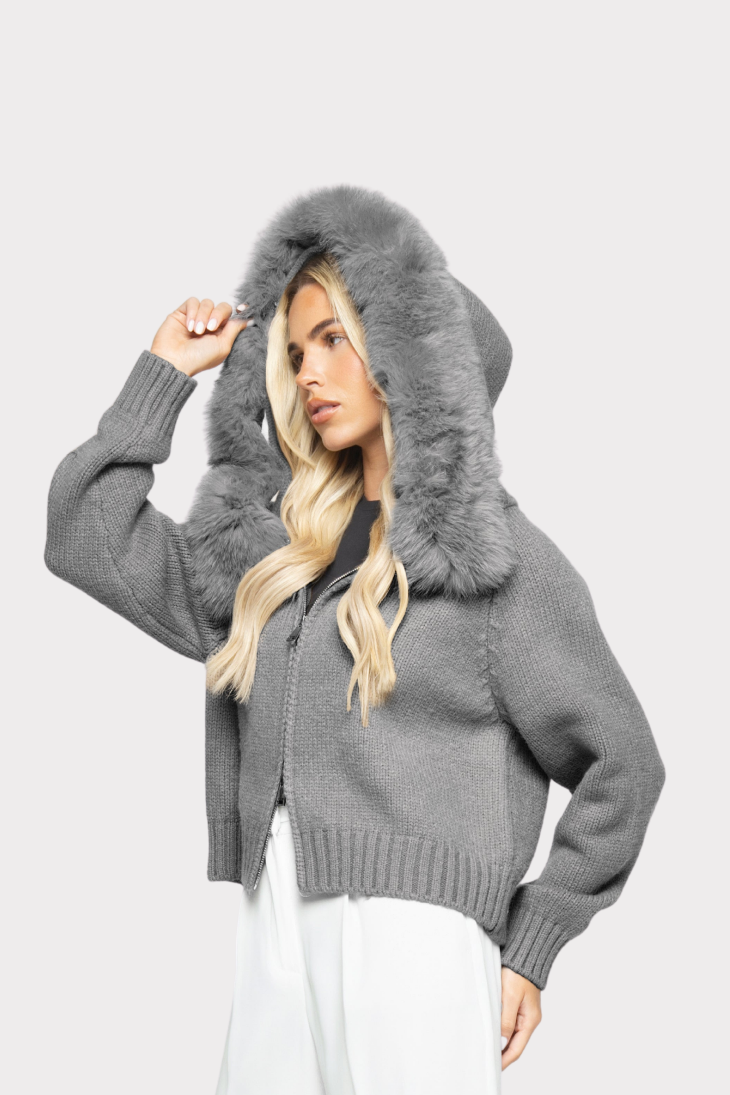 Zaira Perna™ Zateplená mikina s kožíškem