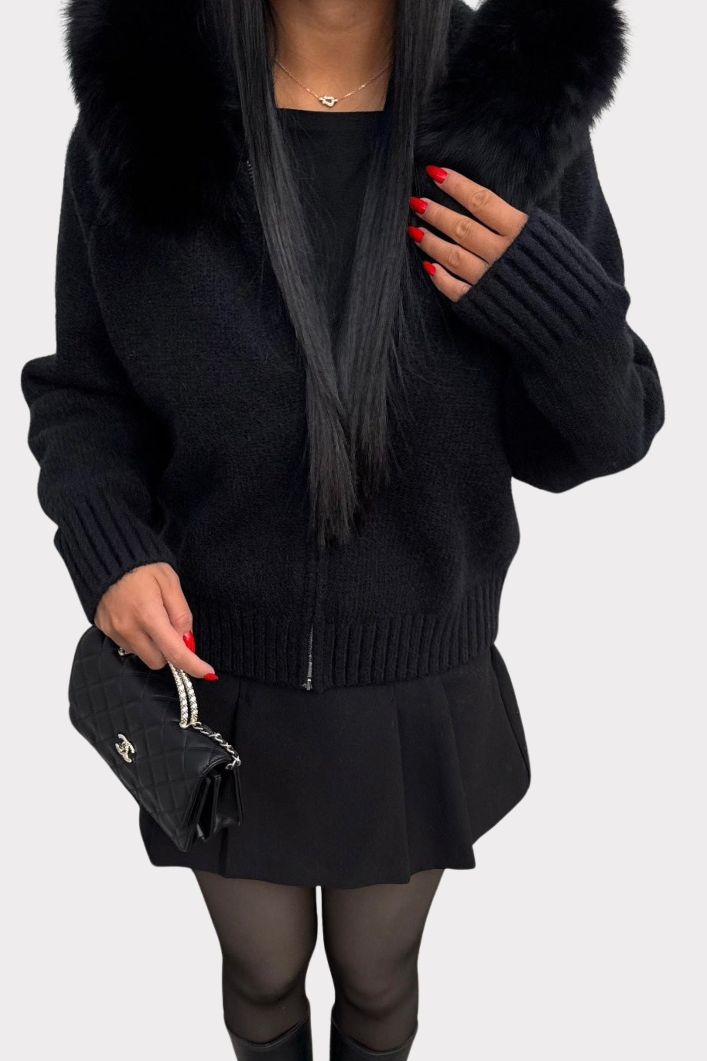 Zaira Perna™ Zateplená mikina s kožíškem