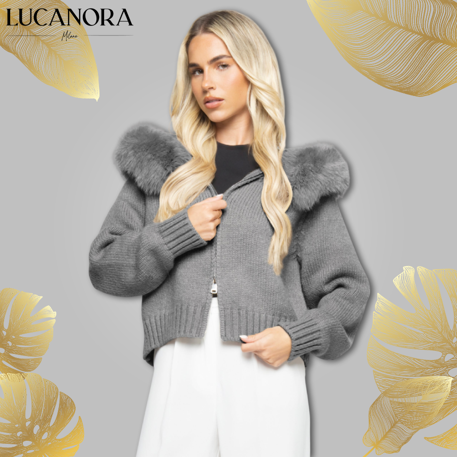 Zaira Perna™ Zateplená mikina s kožíškem