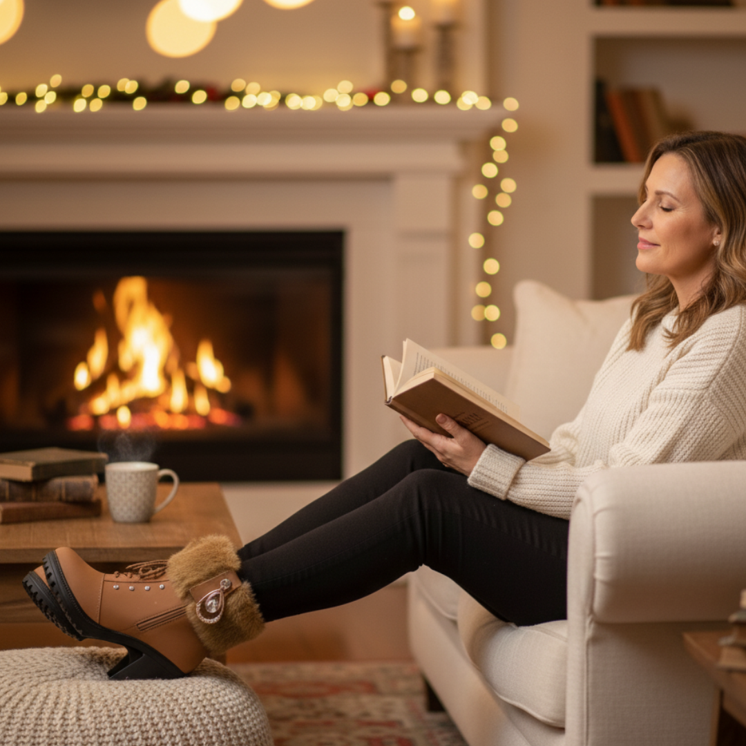 Zarina Riviello™ Elegantní zimní kozačky z umělé kožešiny