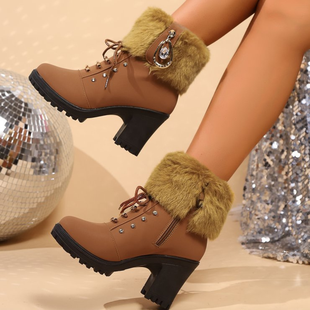 Zarina Riviello™ Elegantní zimní kozačky z umělé kožešiny