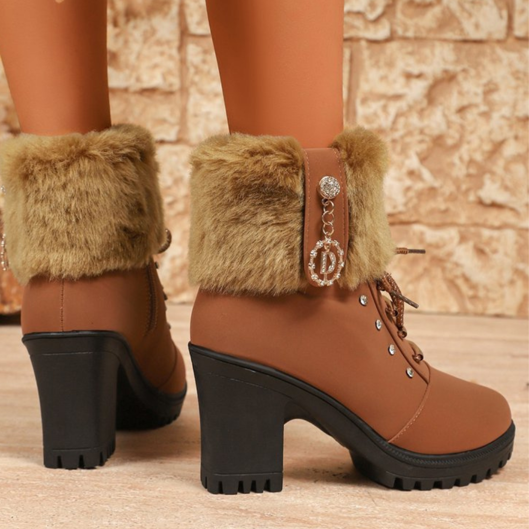 Zarina Riviello™ Elegantní zimní kozačky z umělé kožešiny