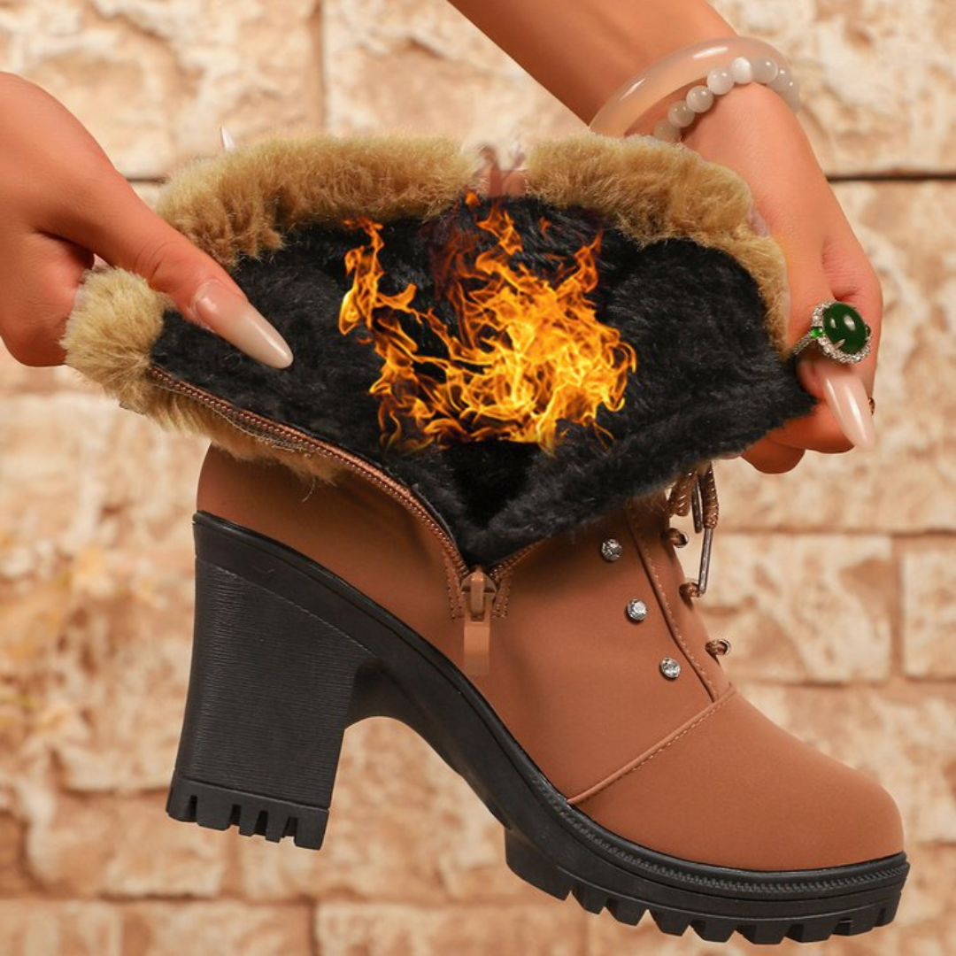 Zarina Riviello™ Elegantní zimní kozačky z umělé kožešiny