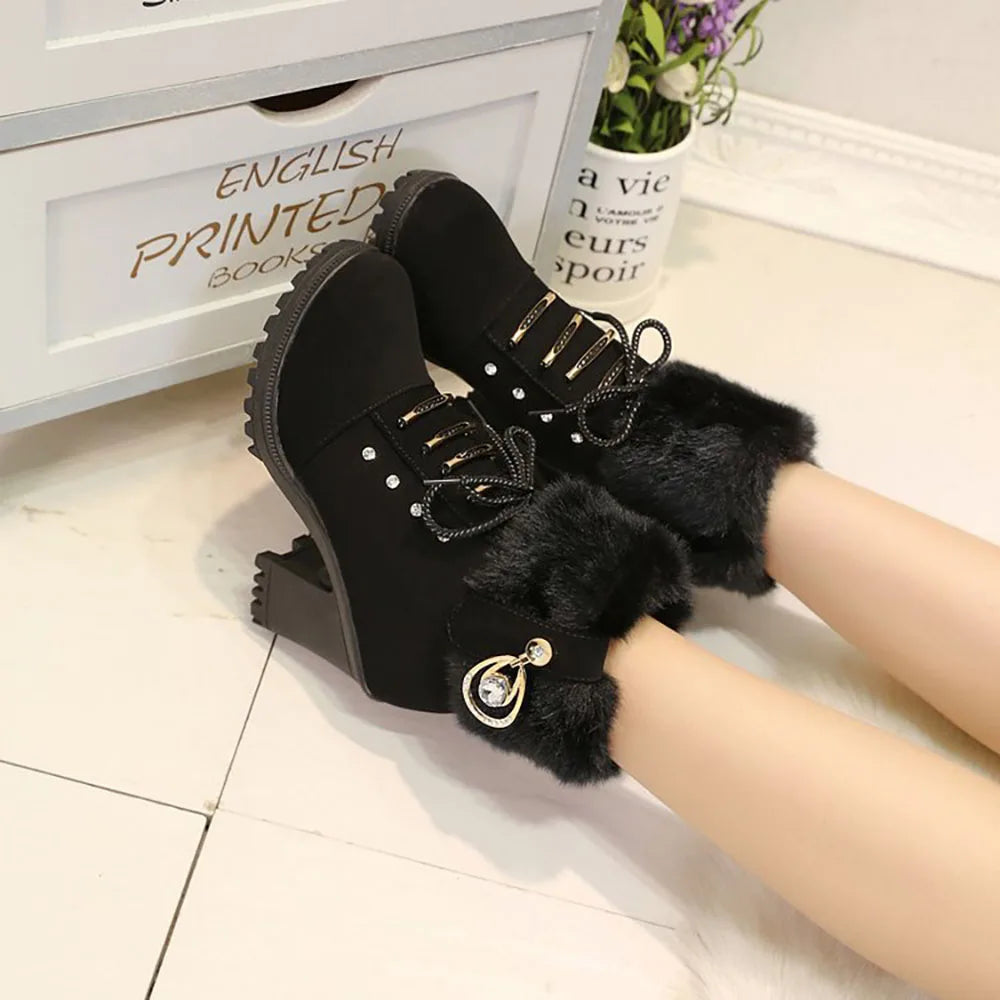 Zarina Riviello™ Elegantní zimní kozačky z umělé kožešiny