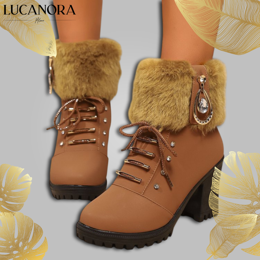 Zarina Riviello™ Elegantní zimní kozačky z umělé kožešiny