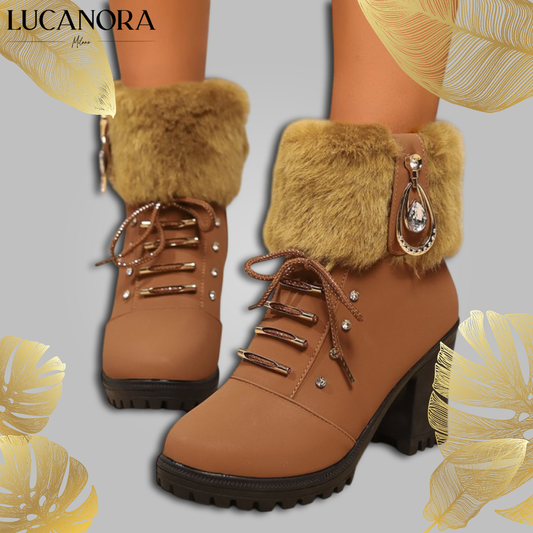 Zarina Riviello™ Elegantní zimní kozačky z umělé kožešiny