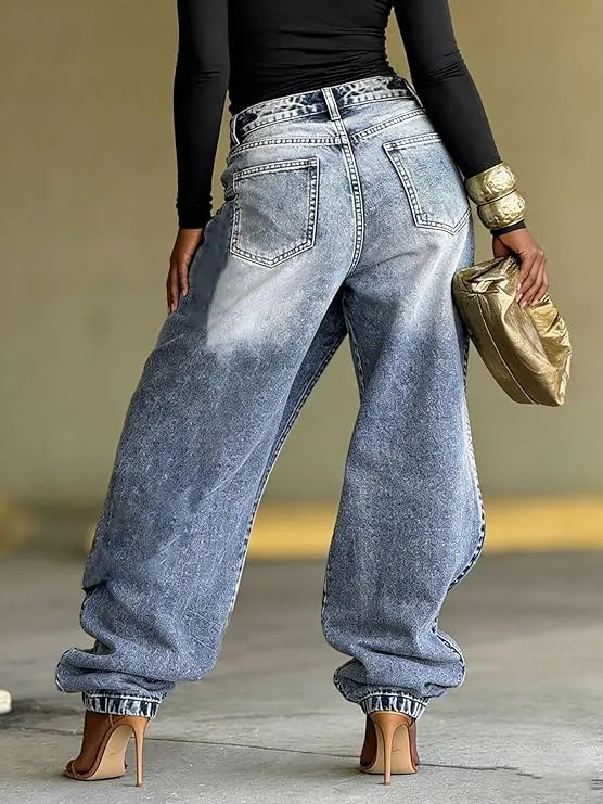 Agata Barchetti™ Džíny s rozparkem a patchworkem pro výrazný styl