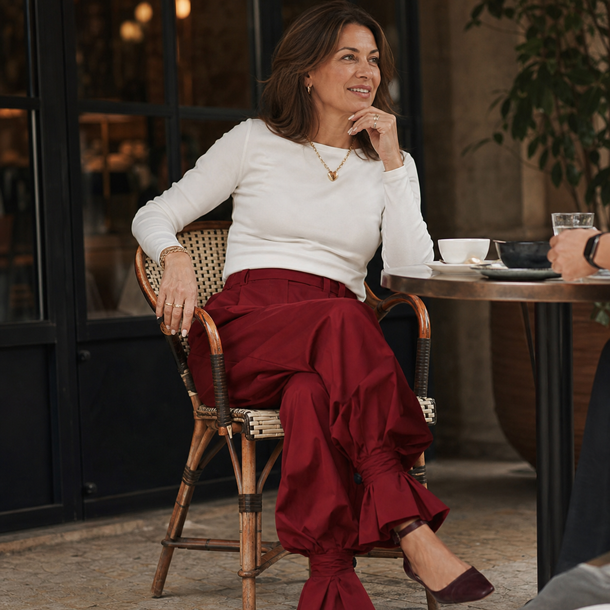 Agata Savorani™ Plisované kalhoty se širokými nohavicemi pro lehkost a eleganci