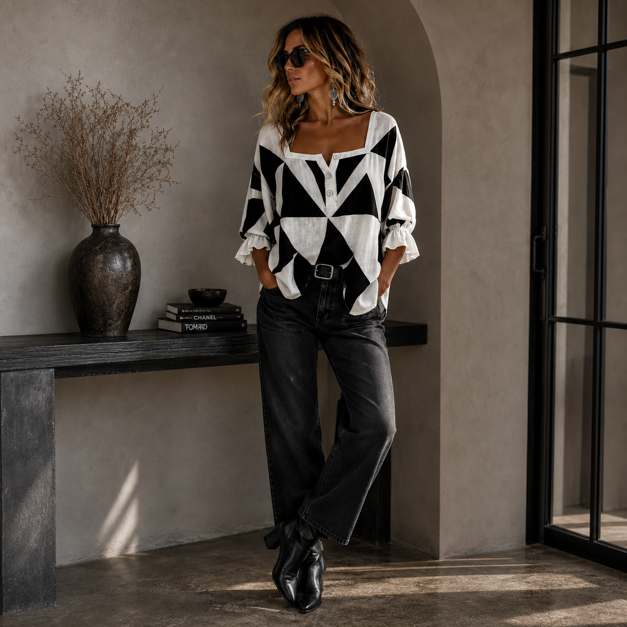 Agata Verzino™ Bluzka s geometrickým vzorem pro bezstarostný styl