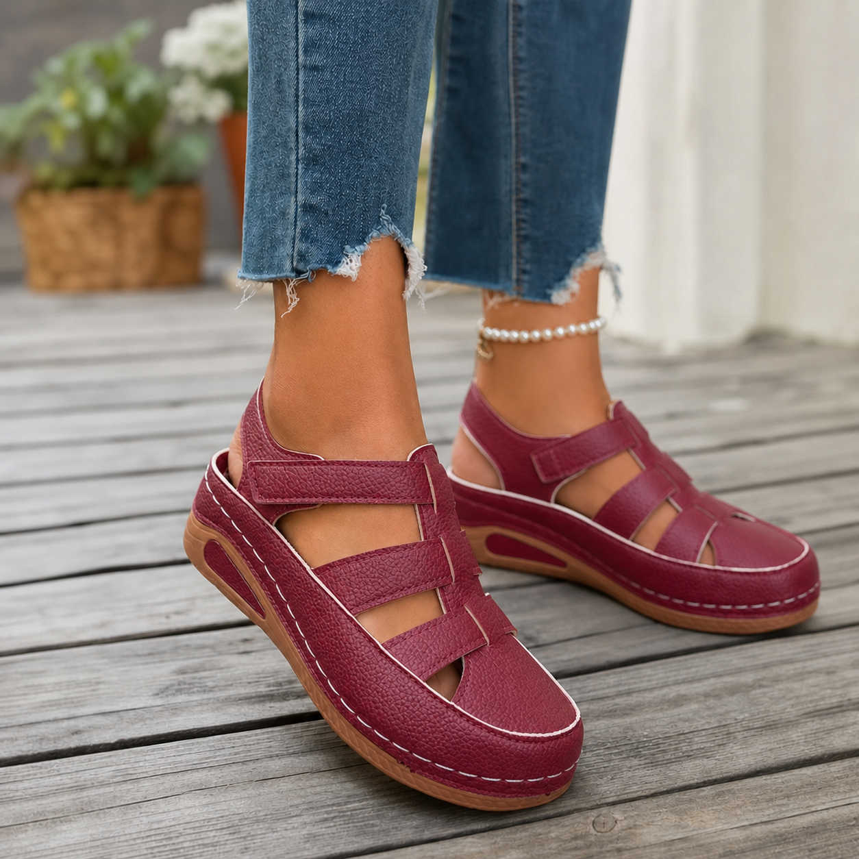 AiryStep™ Prodyšné klínové sandály pro celodenní pohodlí