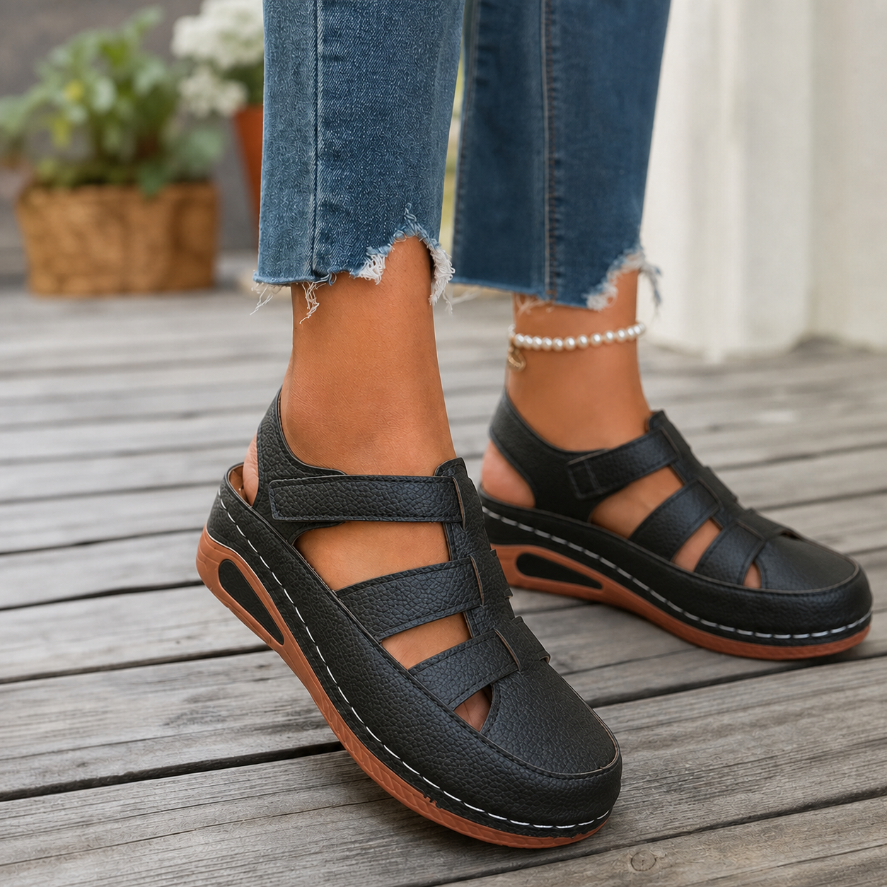 AiryStep™ Prodyšné klínové sandály pro celodenní pohodlí