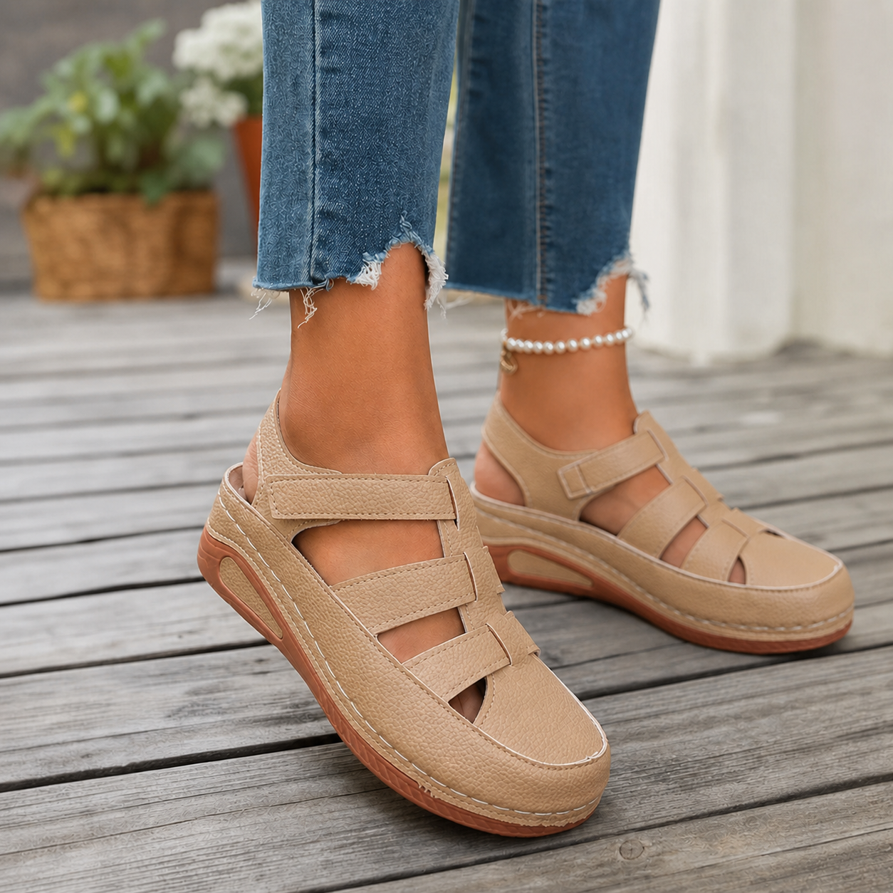 AiryStep™ Prodyšné klínové sandály pro celodenní pohodlí