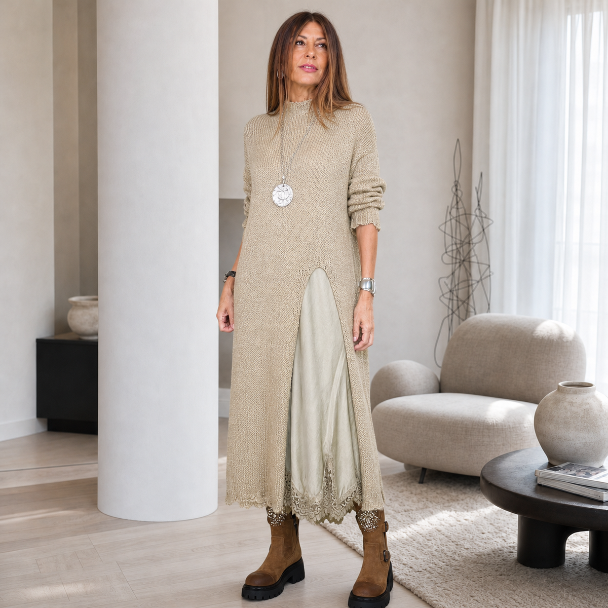 Albertina Frasca™ Měkký vrstvený svetrový set pro elegantní pohodlí