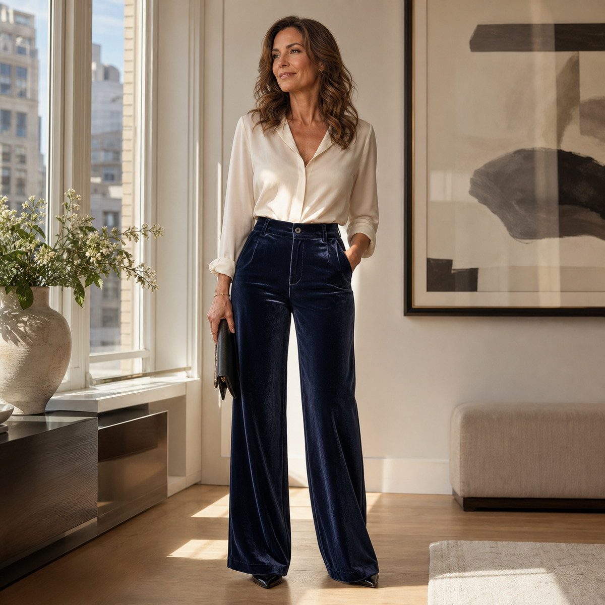 Alessandra Nicolosi™ Široké kalhoty s vysokým pasem pro elegantní každodenní styl
