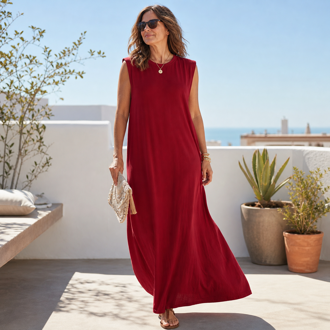 Angiolina Ghidini™ Elegantní volné maxi šaty pro lichotivý komfort
