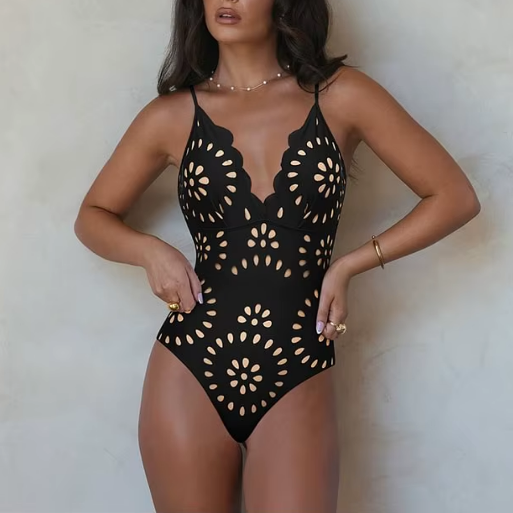 Azzurra Angelini™ Plavky s květinovými oky a maxi sukní