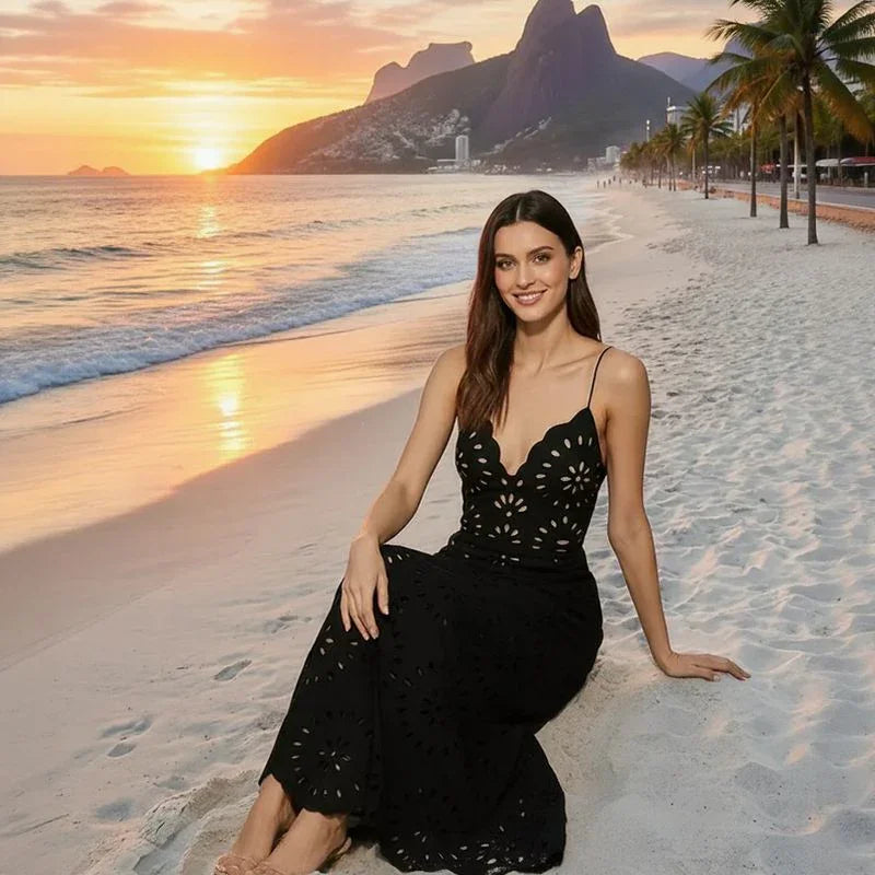 Azzurra Angelini™ Plavky s květinovými oky a maxi sukní