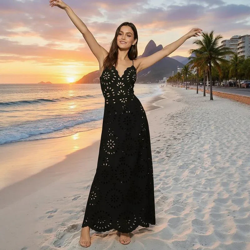 Azzurra Angelini™ Plavky s květinovými oky a maxi sukní