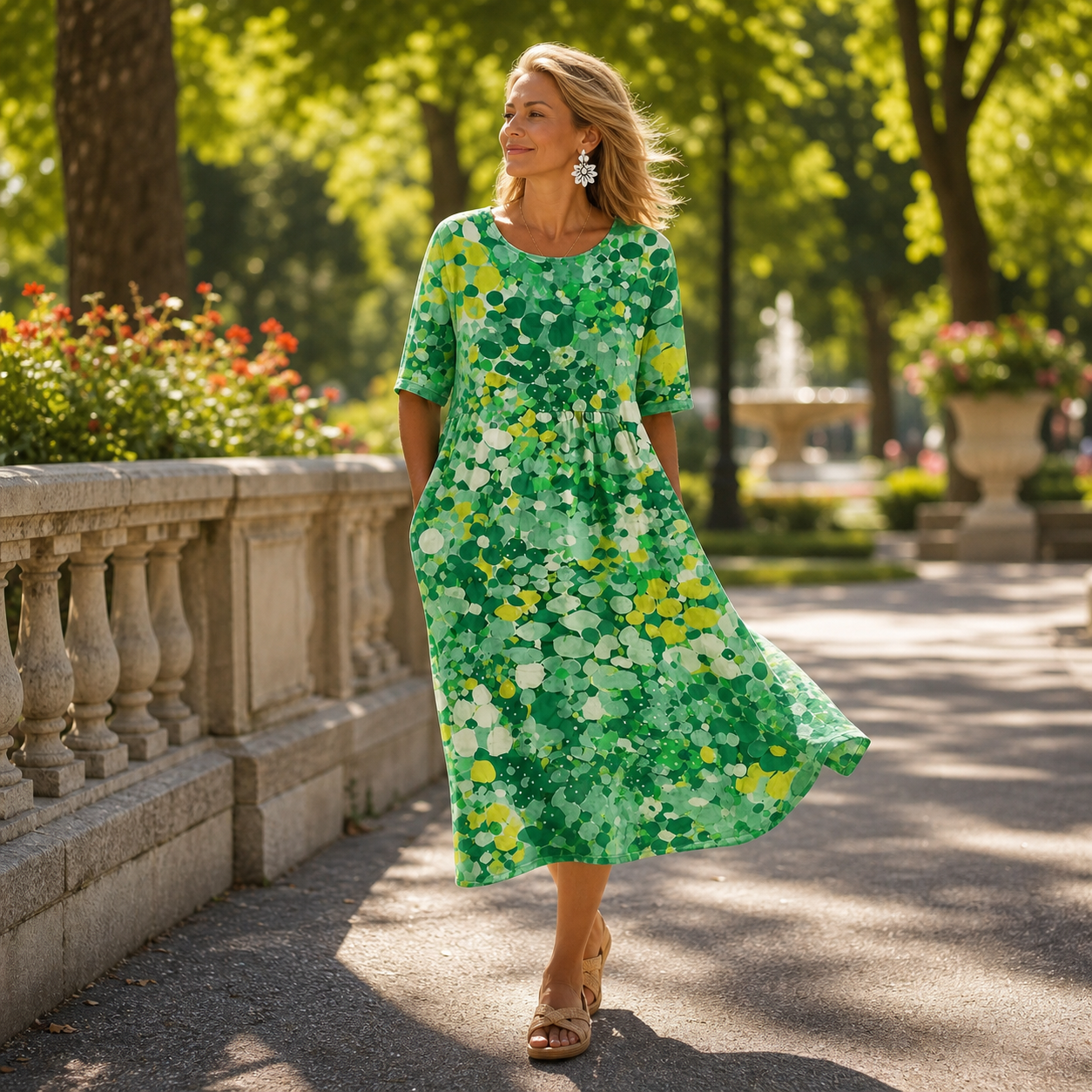 Azzurra Giovinazzo™ Prodyšné midi šaty pro nenásilný styl