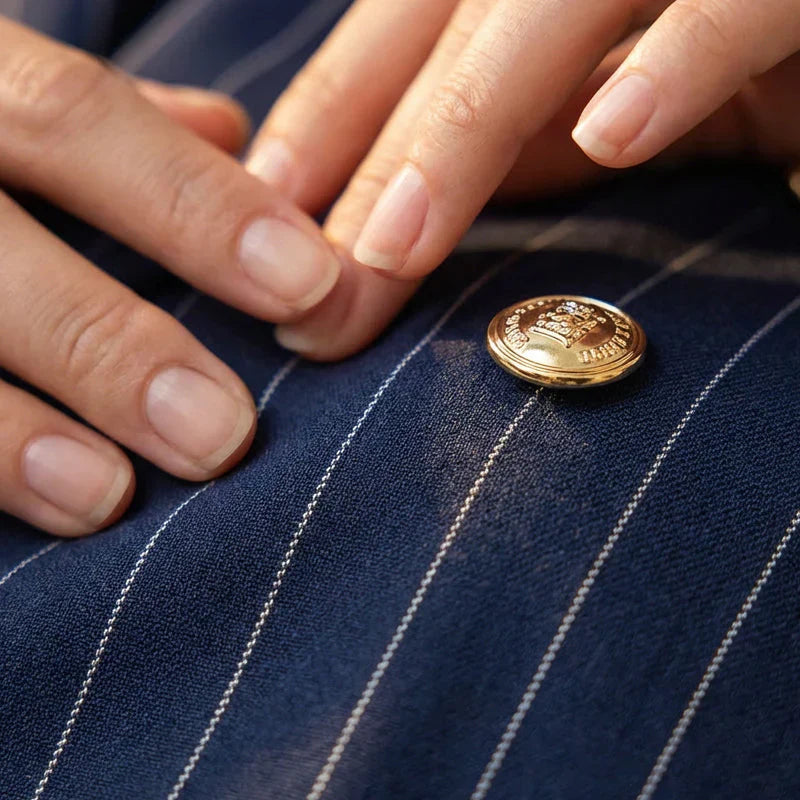 Barbara Ronchi™ Pruhovaný elegantní kostým pro uhlazenou eleganci