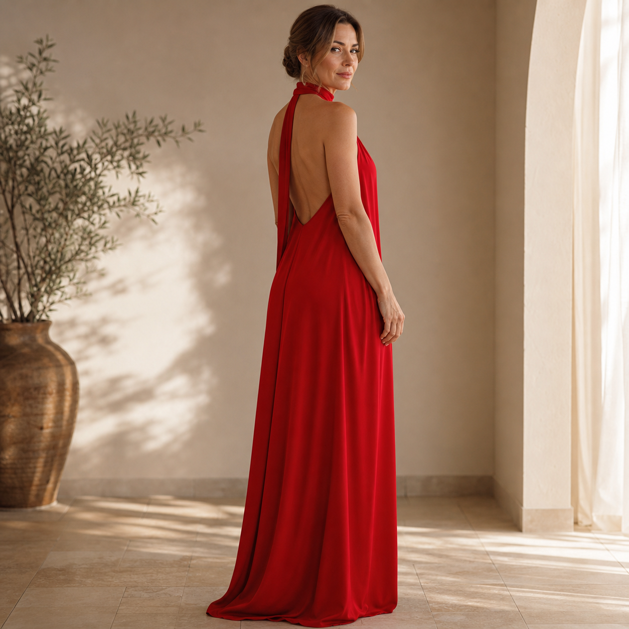 Benedetta Giuliani™ Elegantní maxi šaty s hajterkovou výstřihou pro večery plné lehkosti