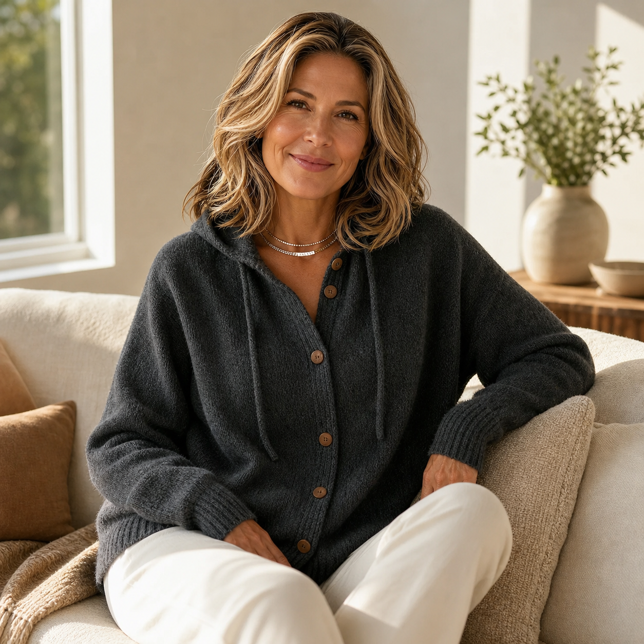 Bianca Bonarrigo™ Útulný cardigan s kapucí pro snadné vrstvení