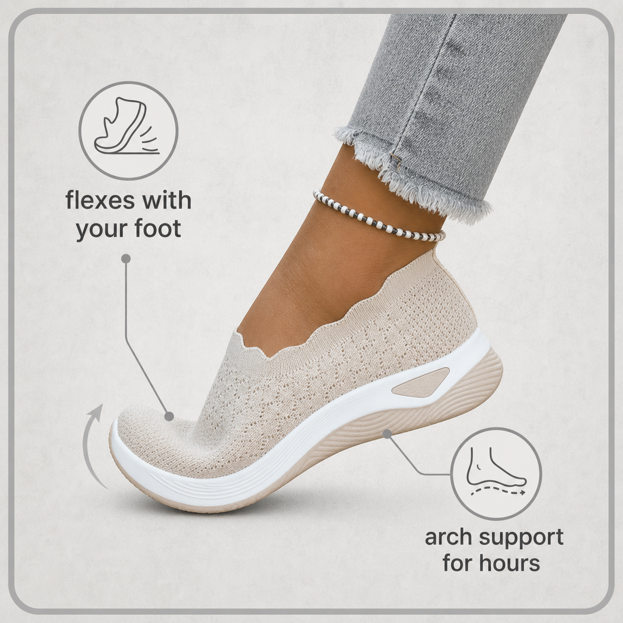 BreezeStep™ Polstrované nazouvací boty pro celodenní chůzi