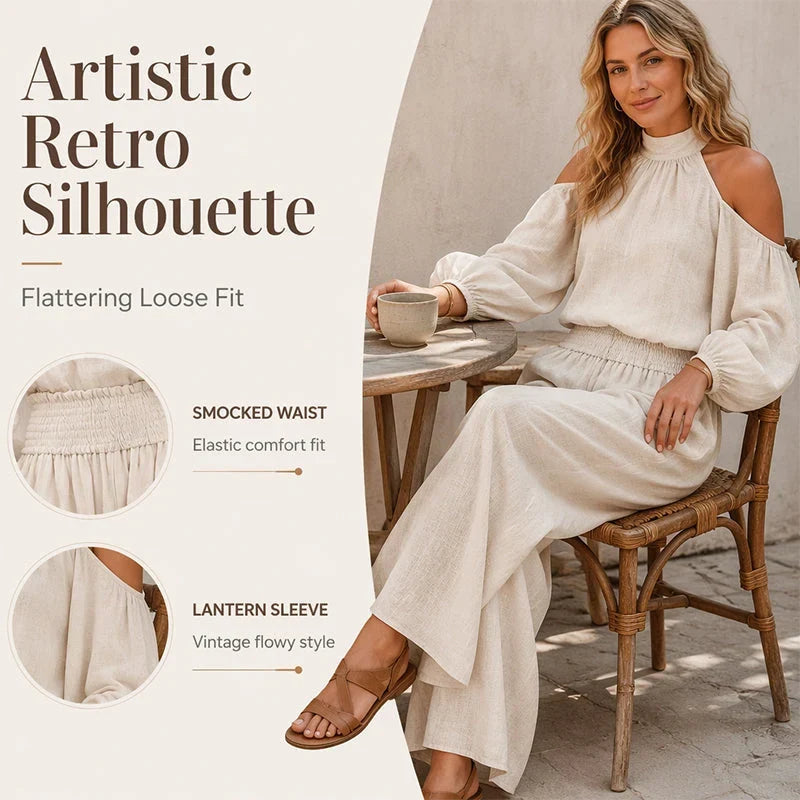 Candida Bartolomei™ Halenka s odhalenými rameny a halter výstřihem pro bezstarostný letní styl