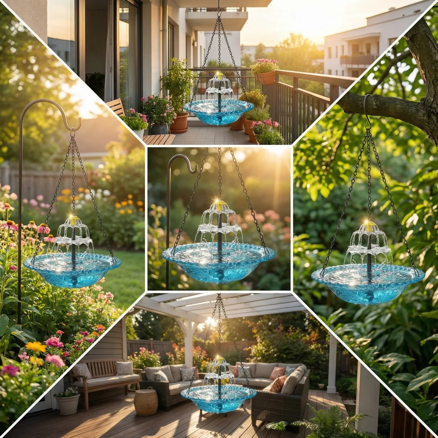 Cascadelle™ Solární kaskádová fontána do ptačího koupaliště