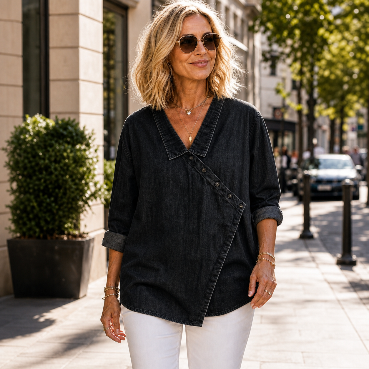 Claudia Ortolani™ Volná bluzka pro nenásilný styl