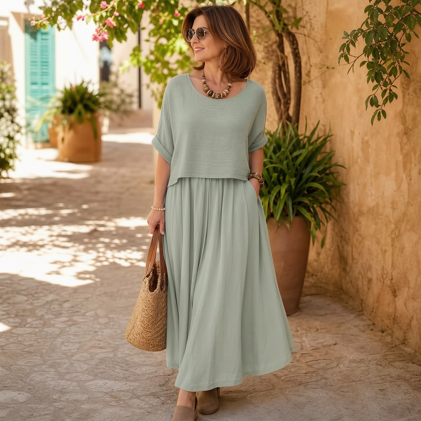 Daria Panozzo™ Lehký dvoudílný letní outfit