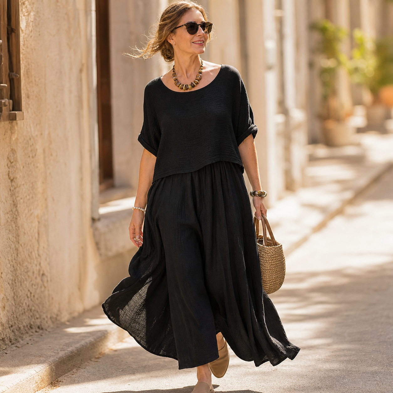 Daria Panozzo™ Lehký dvoudílný letní outfit