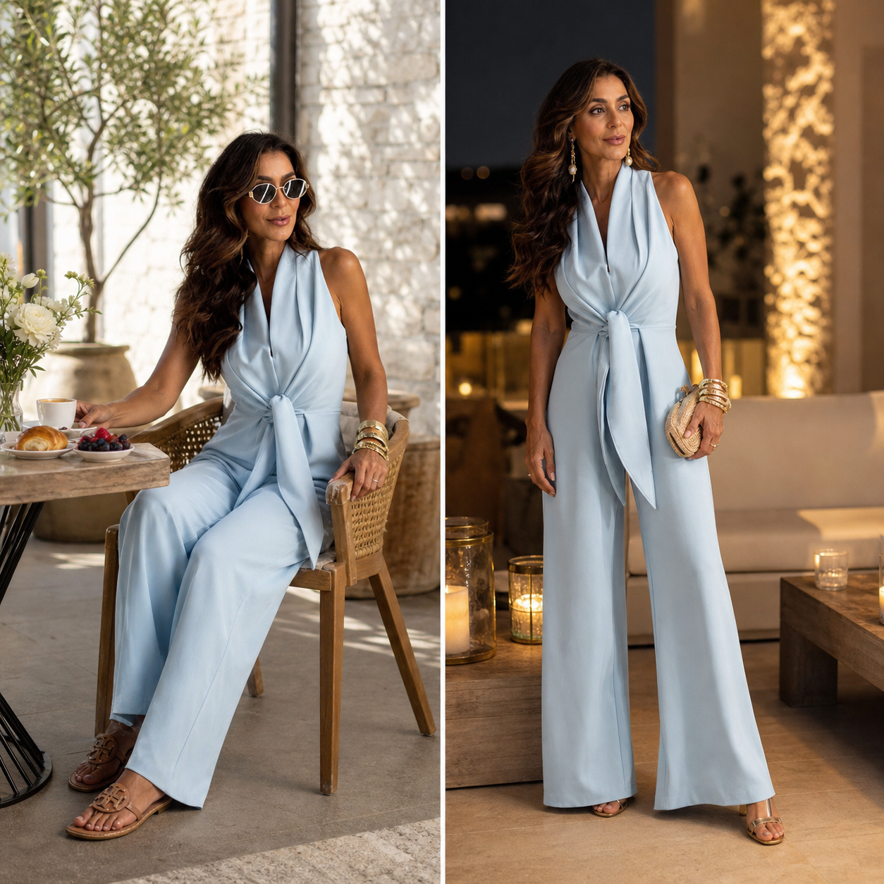 Debora Viaro™ Drapovaný overal se širokými nohavicemi pro bezstarostnou eleganci