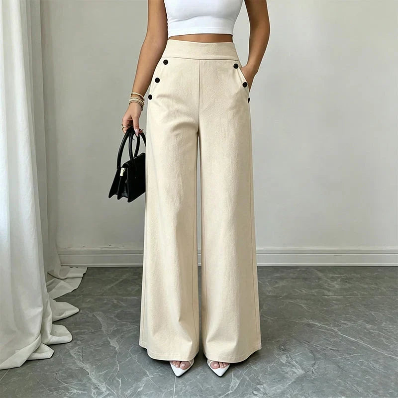 Delia Bottini™ Elegantní kalhoty s vysokým pasem a širokými nohavicemi