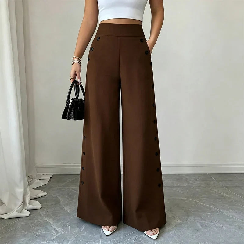 Delia Bottini™ Elegantní kalhoty s vysokým pasem a širokými nohavicemi