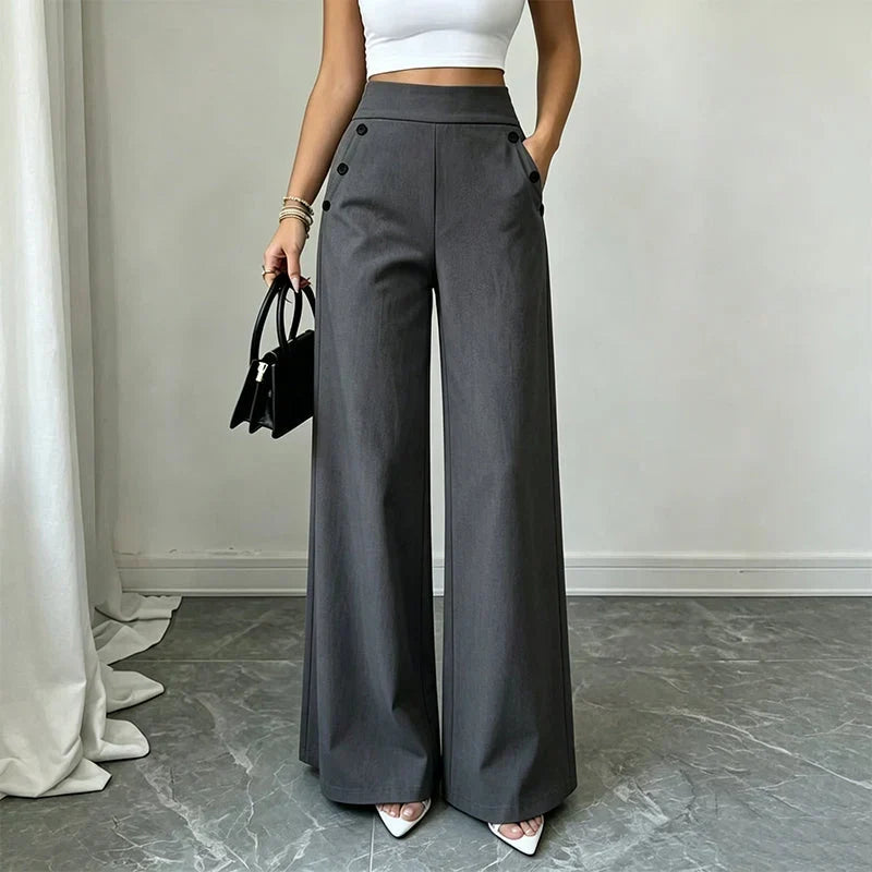 Delia Bottini™ Elegantní kalhoty s vysokým pasem a širokými nohavicemi