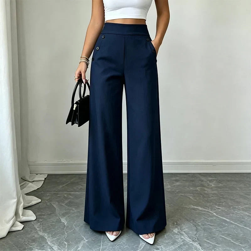 Delia Bottini™ Elegantní kalhoty s vysokým pasem a širokými nohavicemi