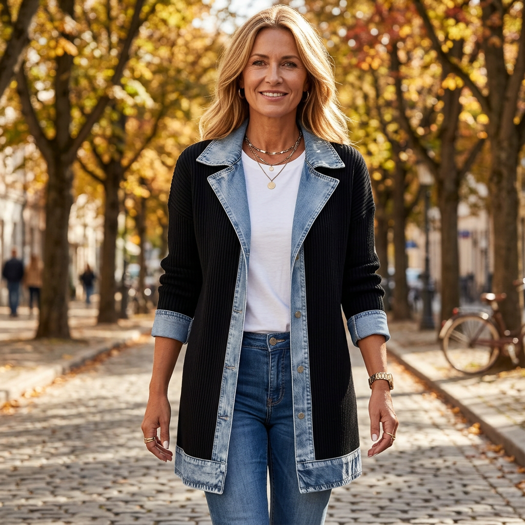 Patrizia Bergonzi™ Všestranný žebrovaný kabát pro každodenní nošení